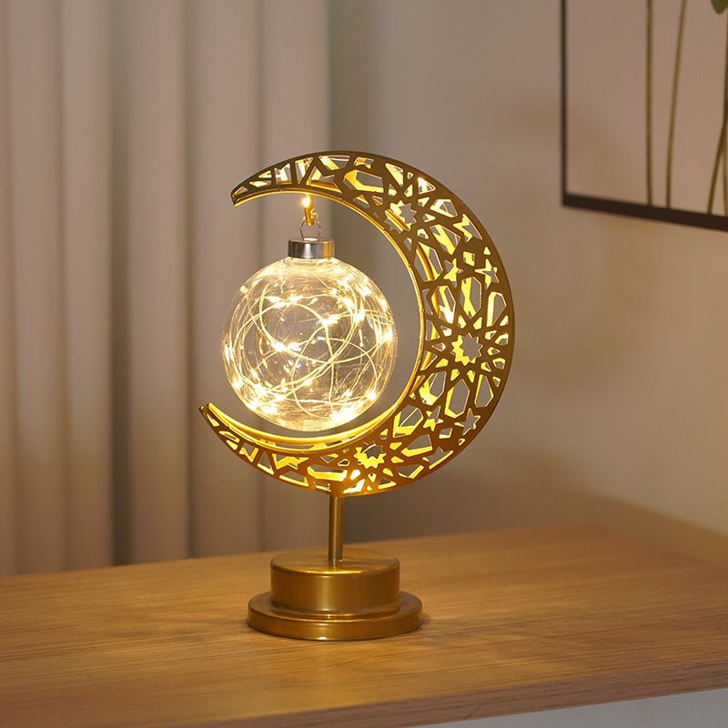 Ramadan Iron Star & Crescent Lamp Festive Candle Holder Decor (MAC399)