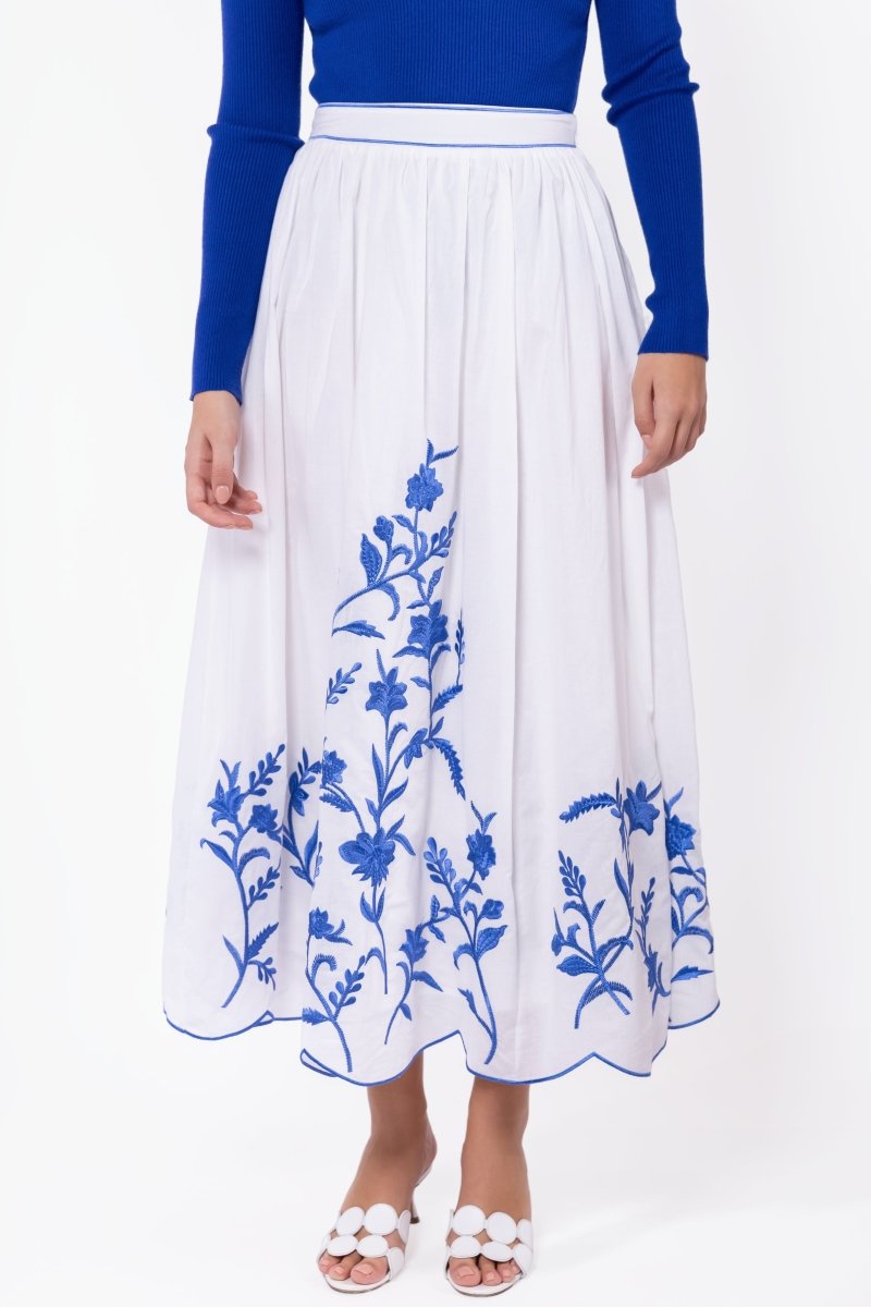 Raya Skirt (White/Blue)