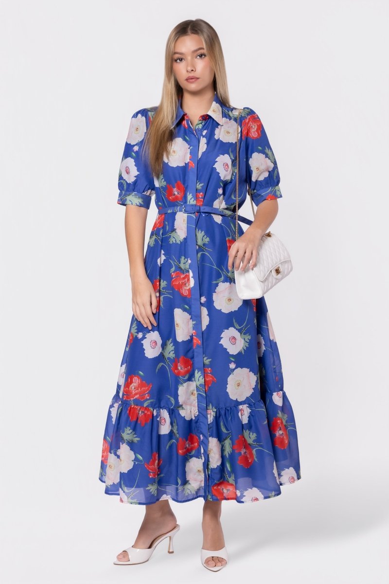 Rosalie Dress (Blue Flower)