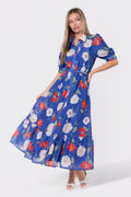 Rosalie Dress (Blue Flower)