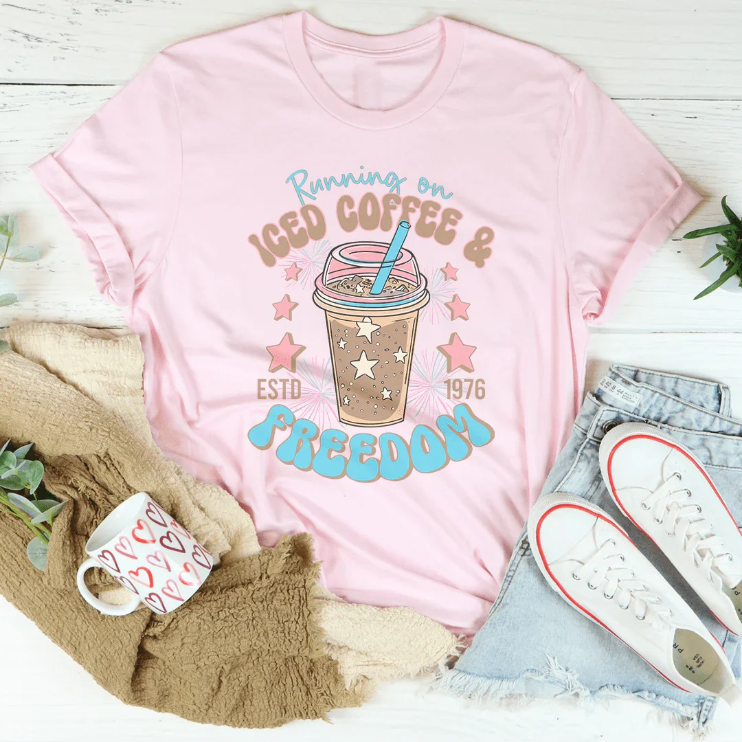 Running On Iced Coffee And Freedom Estd 1976 Tee