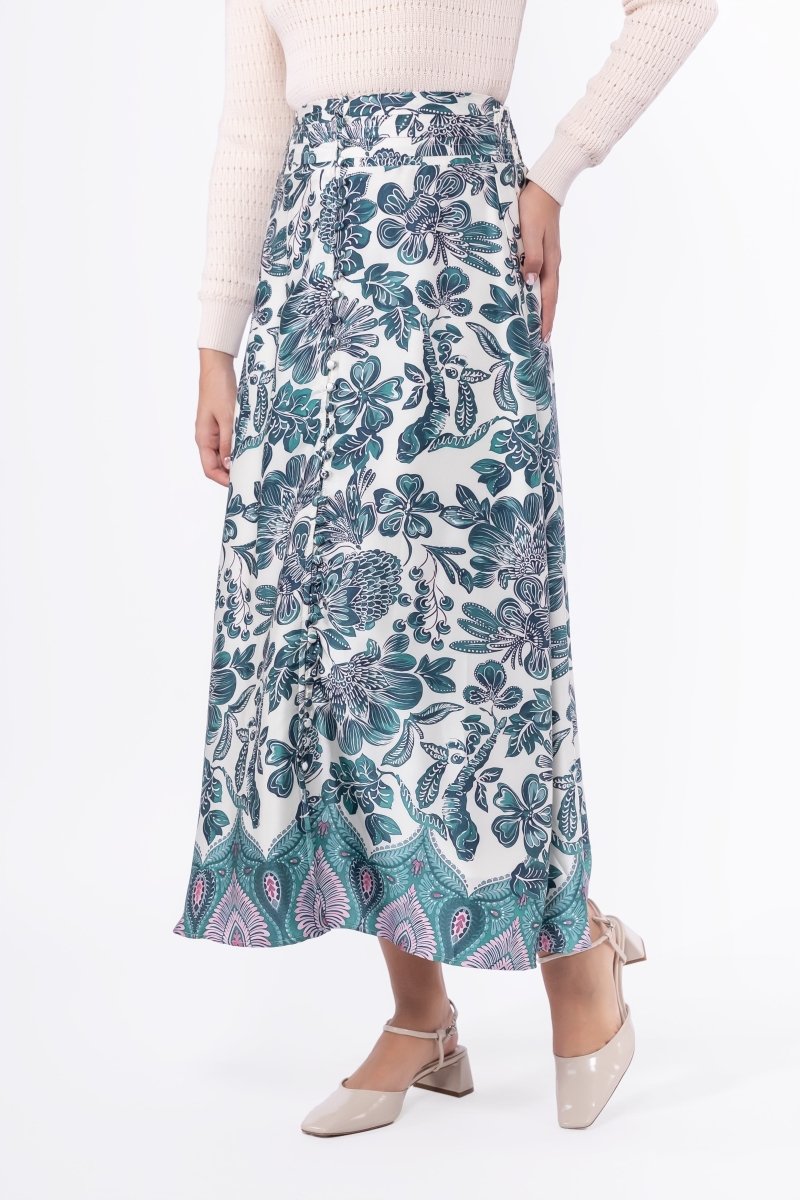 Selena Skirt (Green Pattern)