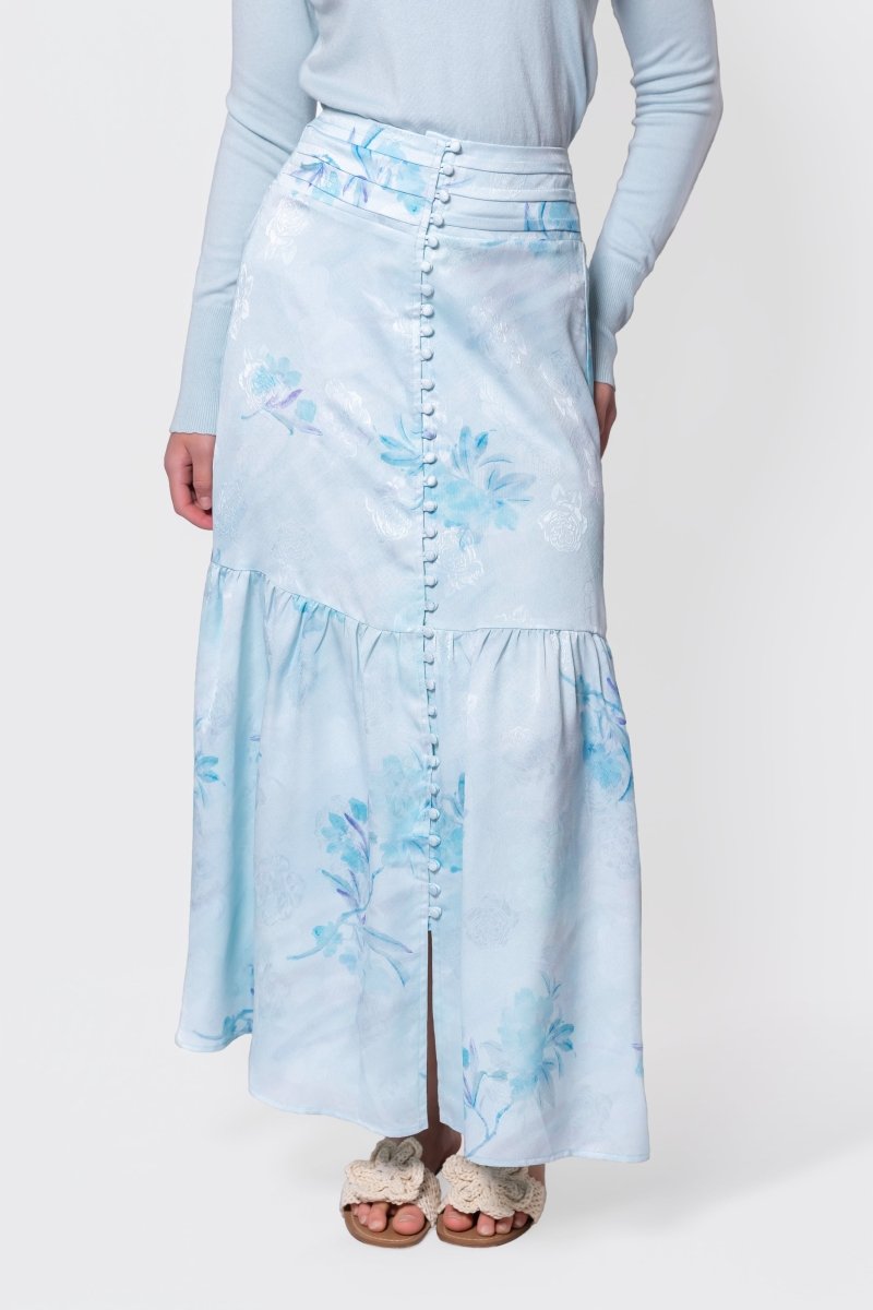Siena Skirt (Aqua Blue Flower)