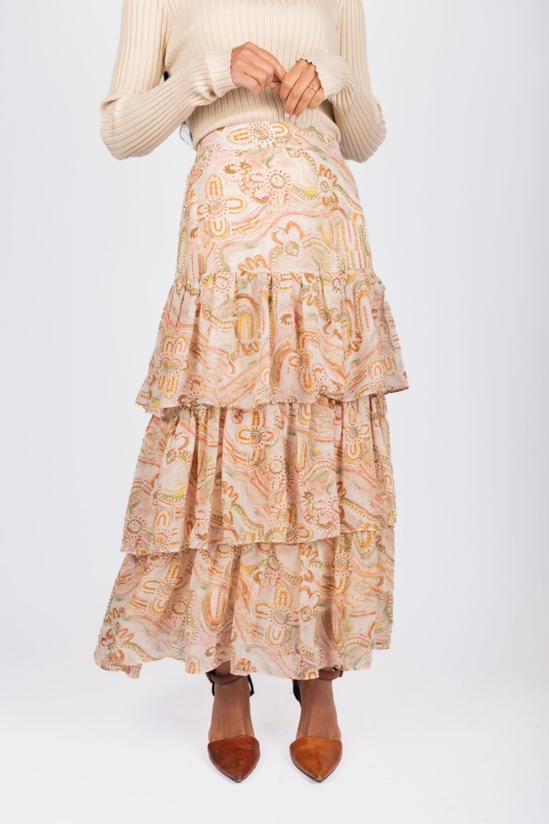 Suri Skirt (Beige/Multi)