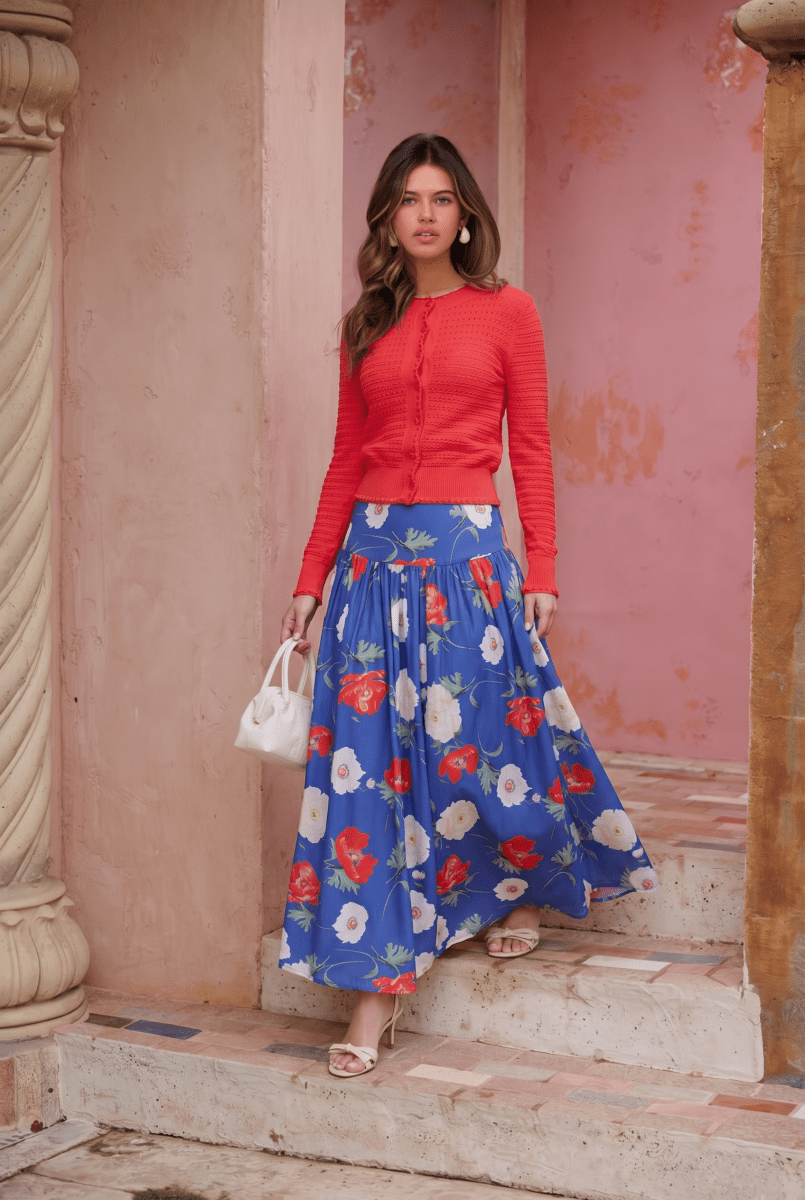 Tansy Skirt (Blue Flower)
