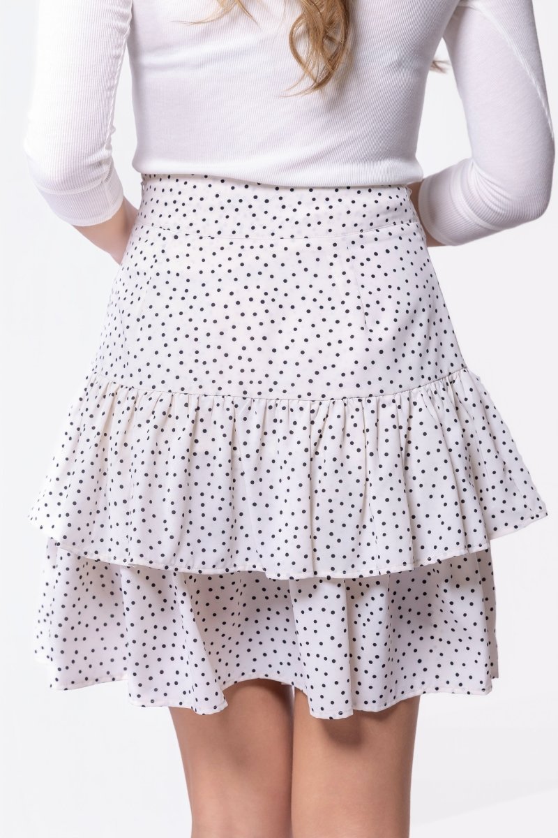 Tessa Skirt 20" (Ivory Polka Dot)