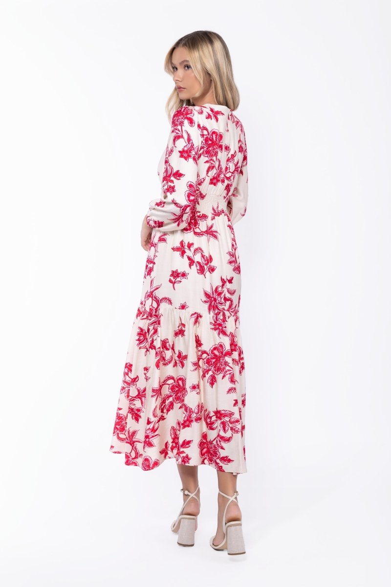 Valentina Dress (White/Pink)