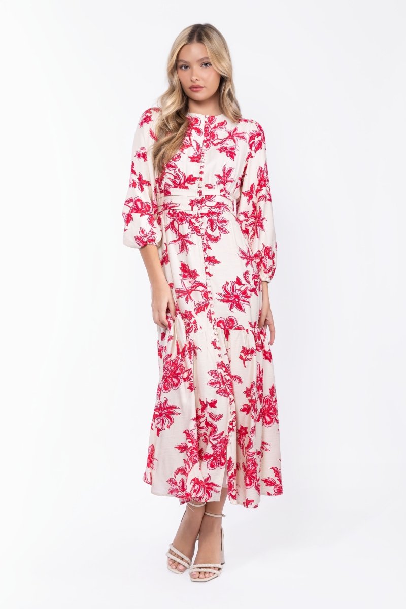 Valentina Dress (White/Pink)