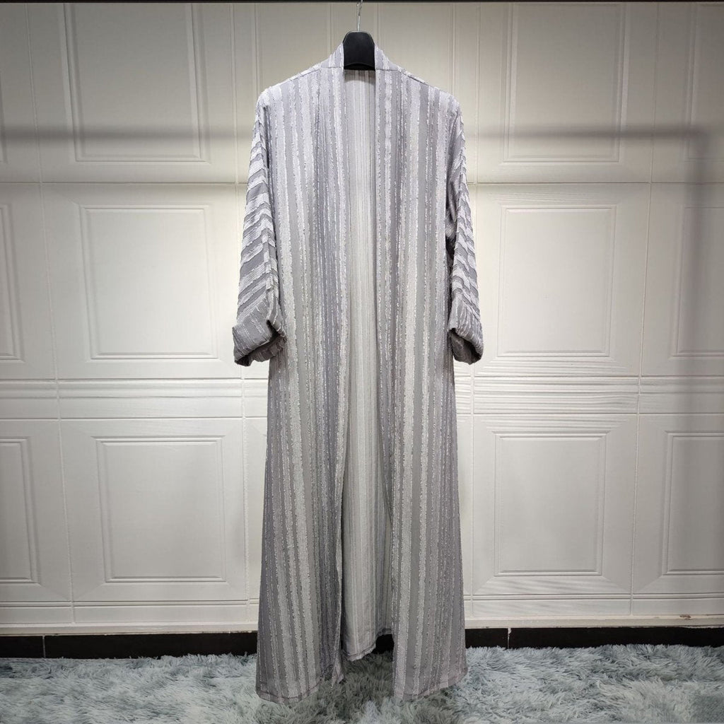 Vintage Knitted Cardigan Abaya | Modest Longline Open Front Jacket for Women (MOA217)
