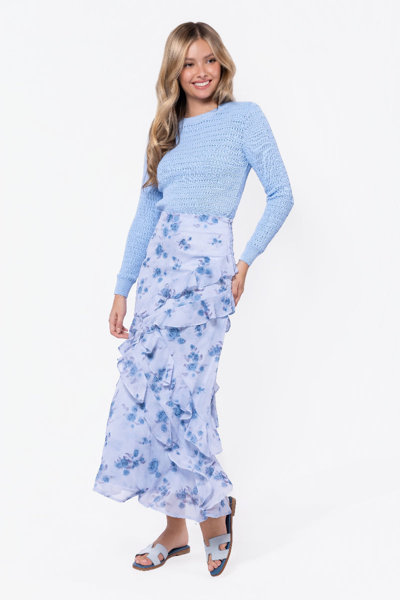 Zella Skirt (Blue Flower)