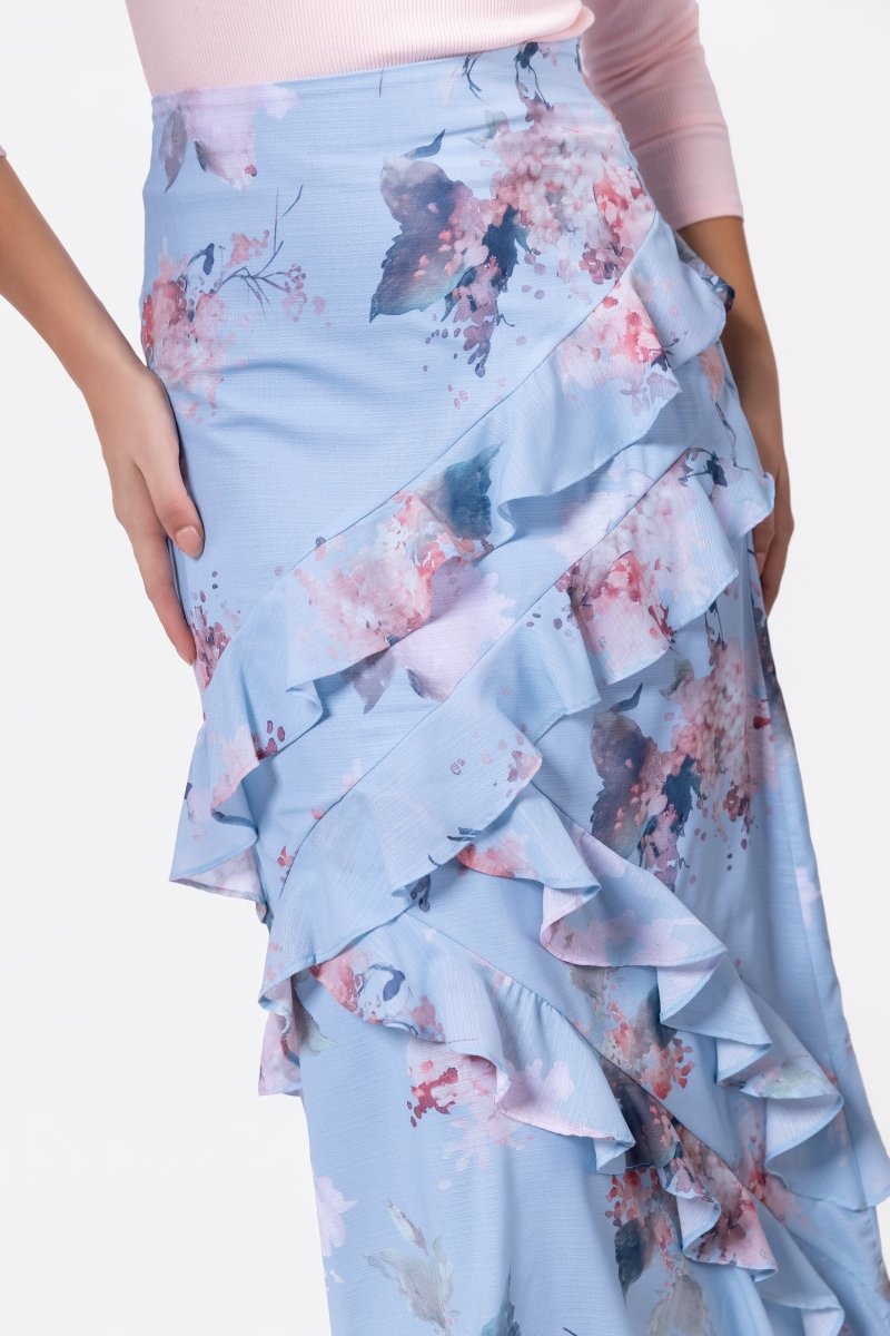 Zella Skirt (Blue Pattern)