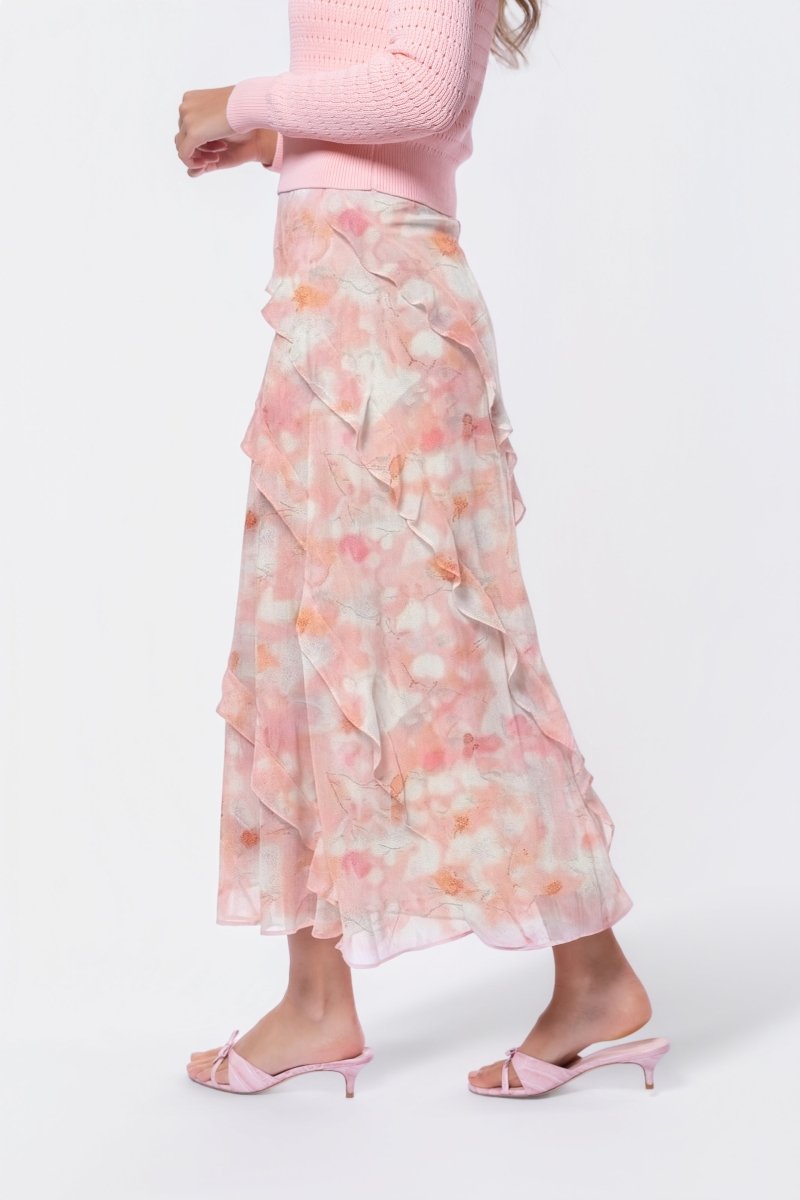 Zella Skirt (Light Pink Pattern)
