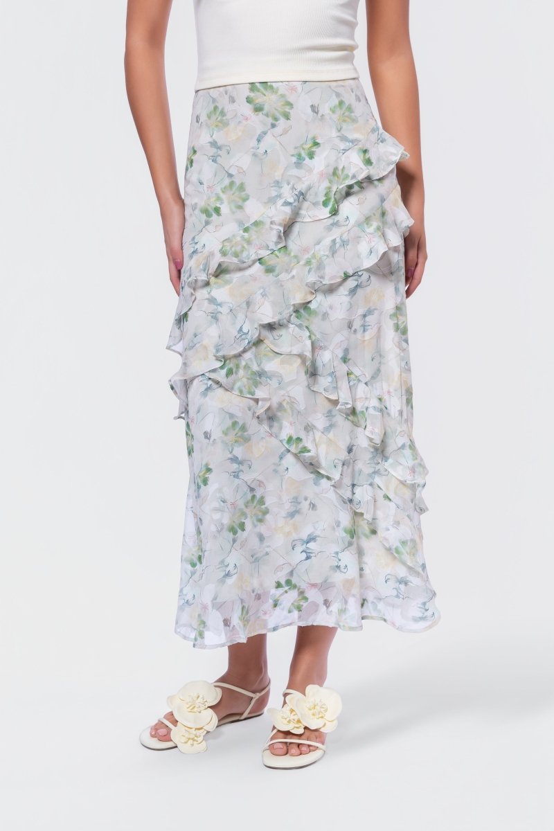 Zella Skirt (White/Green)