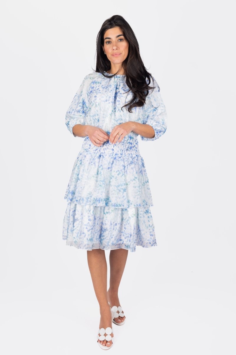 Zena Dress Short Sleeve 39" (Blue/Multi)