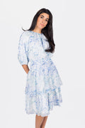 Zena Dress Short Sleeve 39" (Blue/Multi)